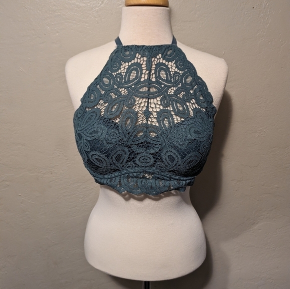 Victoria's Secret Other - Victoria's Secret Teal Lace Halter Bralette